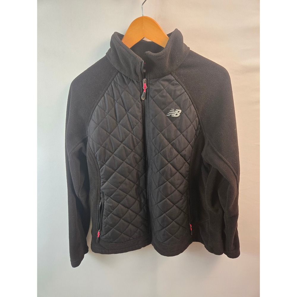 New Balance Women's Fleece Puffer Lightweight Full Zip Jacket Black Size XL